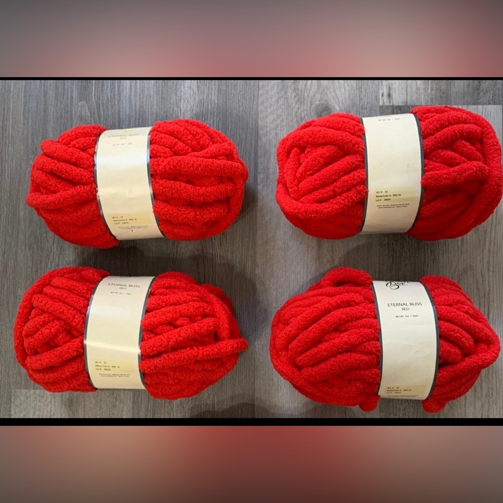 Yarn Bee Eternal Bliss Yarn- Red-5 skeins - 3 more available